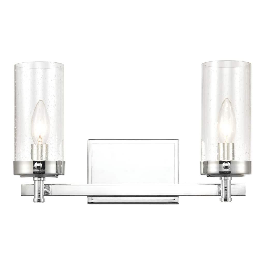 Elk Home Melinda Polished Chrome With Seedy Glass 2 Light Vanity Light