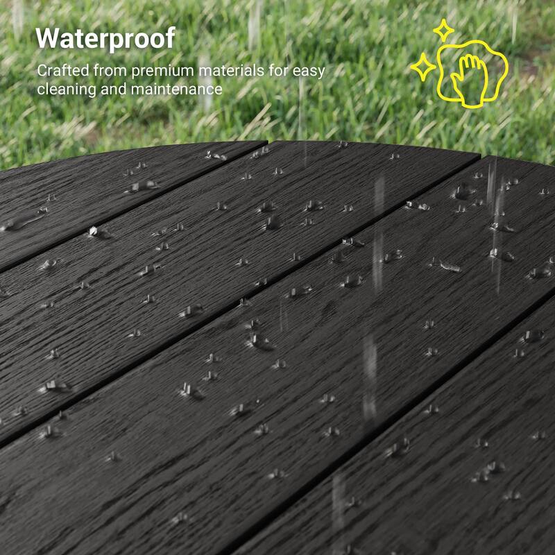 HDPE All-weather Outdoor Side Table, Easy Install Patio Table