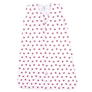 Luvable Friends Baby Girl Sleeveless Jersey Cotton Sleeping Bag, Sack, Blanket, Ladybug Jersey