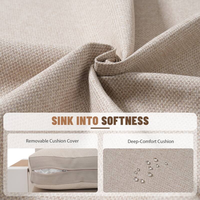 Modern Aluminum Frame Outdoor 3-Seater Sofa with Thick Cushions