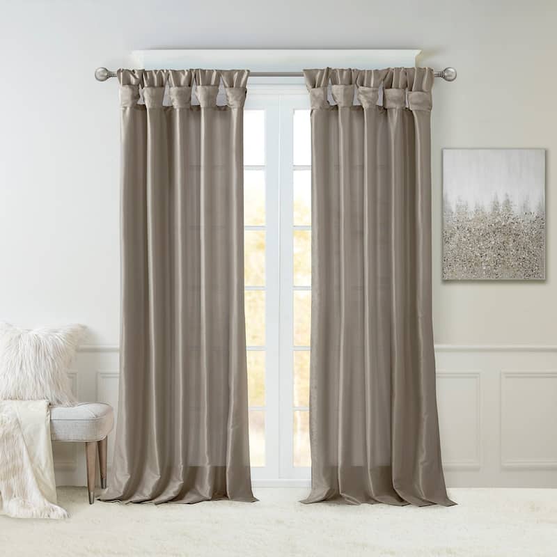 Twist Tab Lined Window Curtain Panel 50x108"