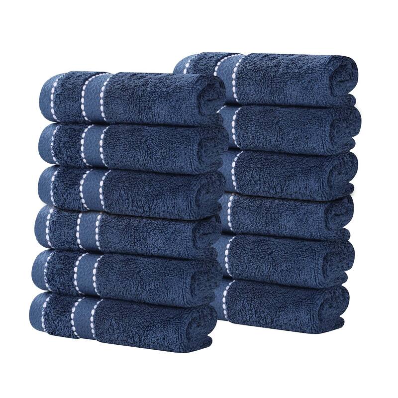 Superior Niles Cotton Ultra-Plush Absorbent Face Towel/Washcloths, Set of 12
