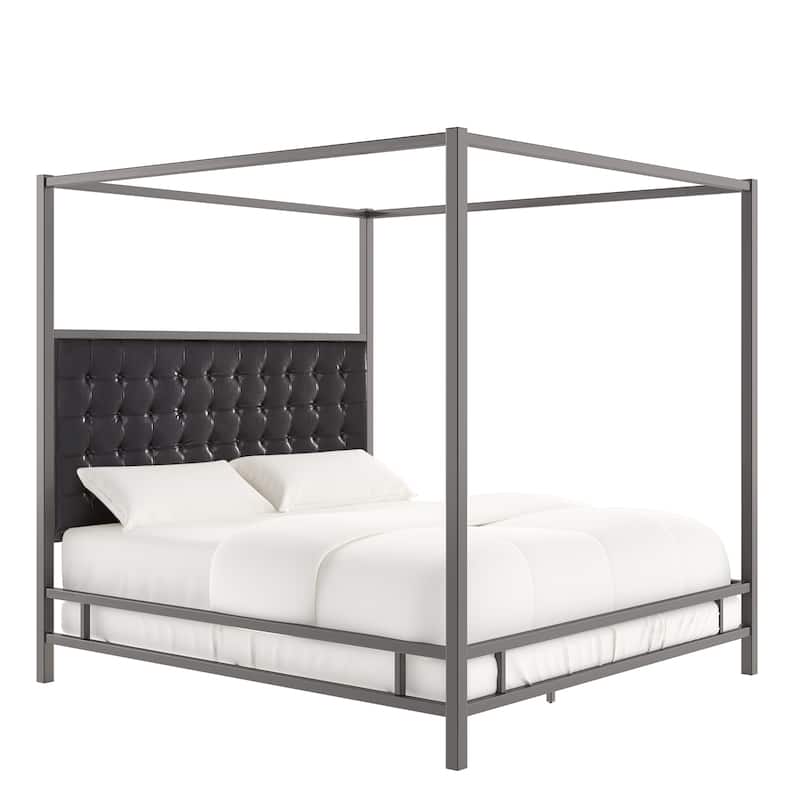 Solivita King-size Black Nickel Frame Canopy Bed by INSPIRE Q Bold