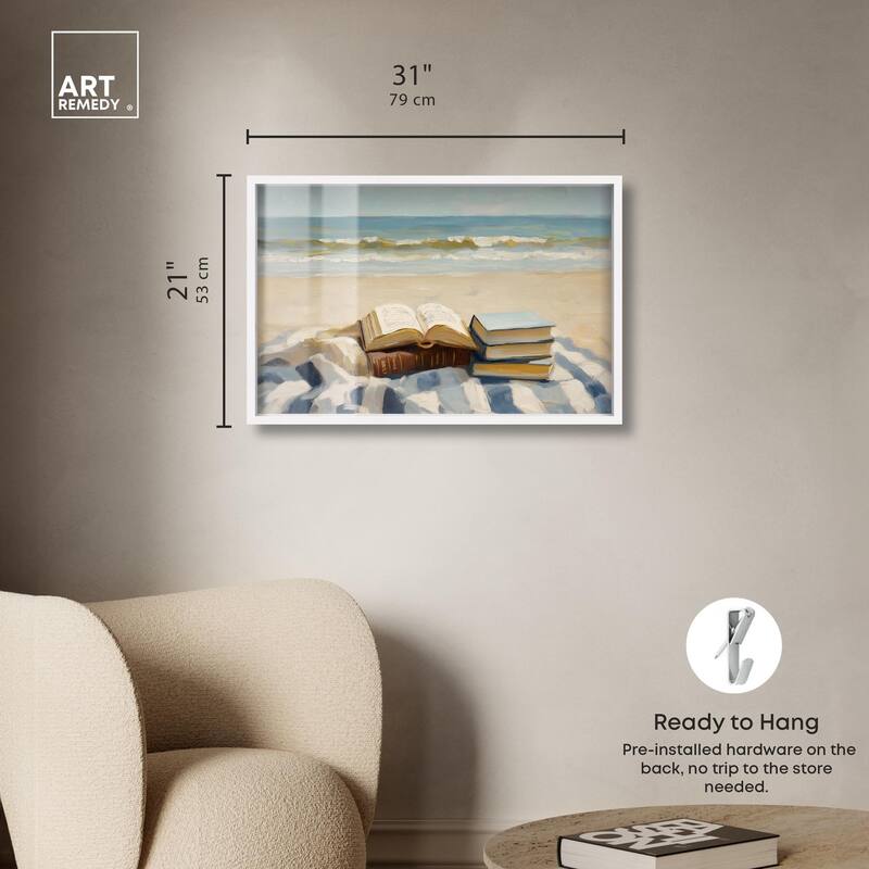 Beach Reading Shadowbox by Art Remedy