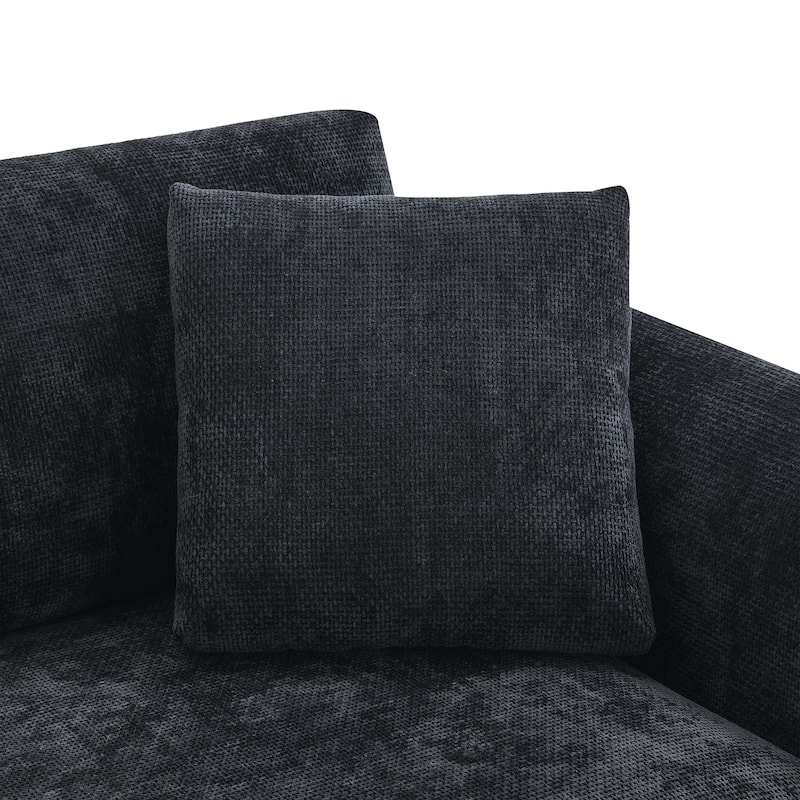 Roomfitters 96*56" Modern Cloud Sectional Sofa, L-Shaped Luxury Couch Set with 2 Pillows, 4-Seat Indoor Furniture
