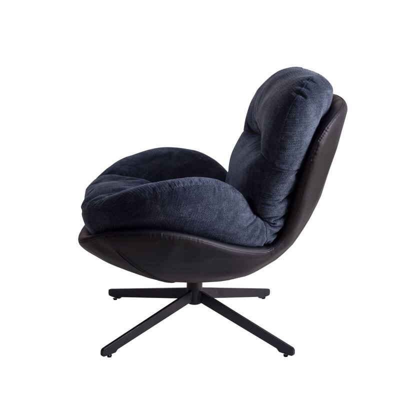 Modern Chenille 360° Swivel Office Chair with Metal Base Frame