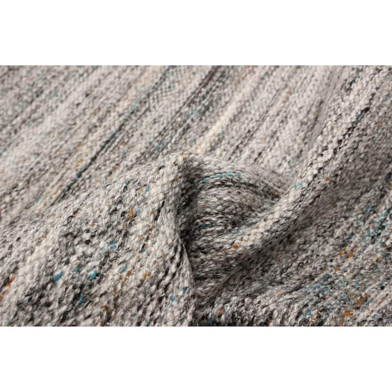 ECARPETGALLERY Flat-Weave Ankara FW Grey Wool Kilim - 5'0 x 8'1