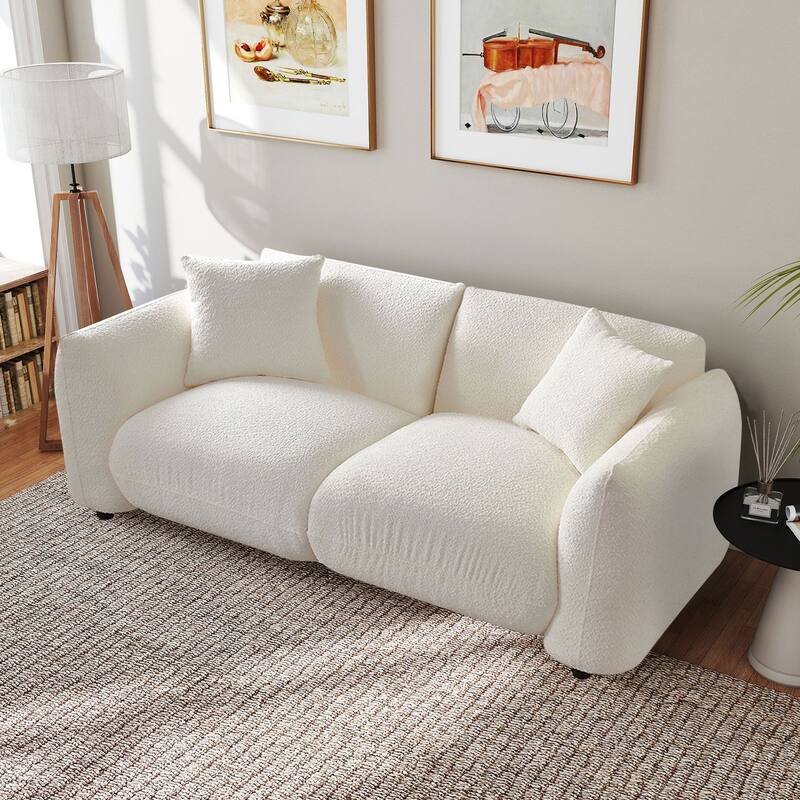 Upholstered Recliner Sofa with Nailhead Arms, Chaise Lounge Sofa with 2 Cushions, 2-Seater Sofa Couch
