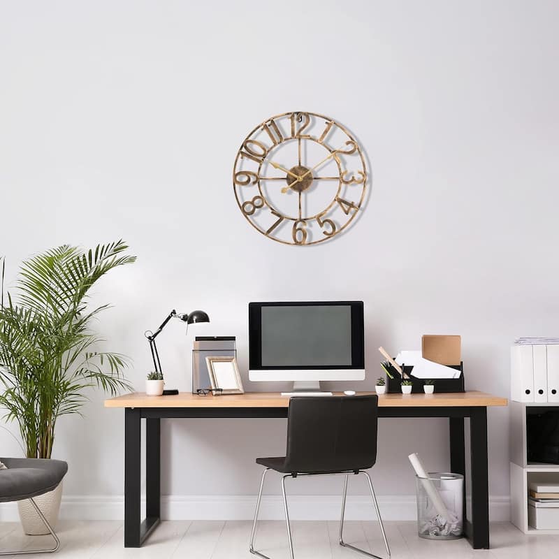 Sorbus Large 16 inch Decorative Round Analog Wall Clock Battery Operated With Numeral Style Design - 16"