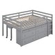 preview thumbnail 25 of 34, Solid Wood Loft Bed with Retractable Writing Desk and Side Movable Desk, 4 Drawers, Open Shelves
