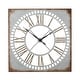 preview thumbnail 12 of 14, Gray Metal Cutout Decorative Wall Clock with Brown Distressing