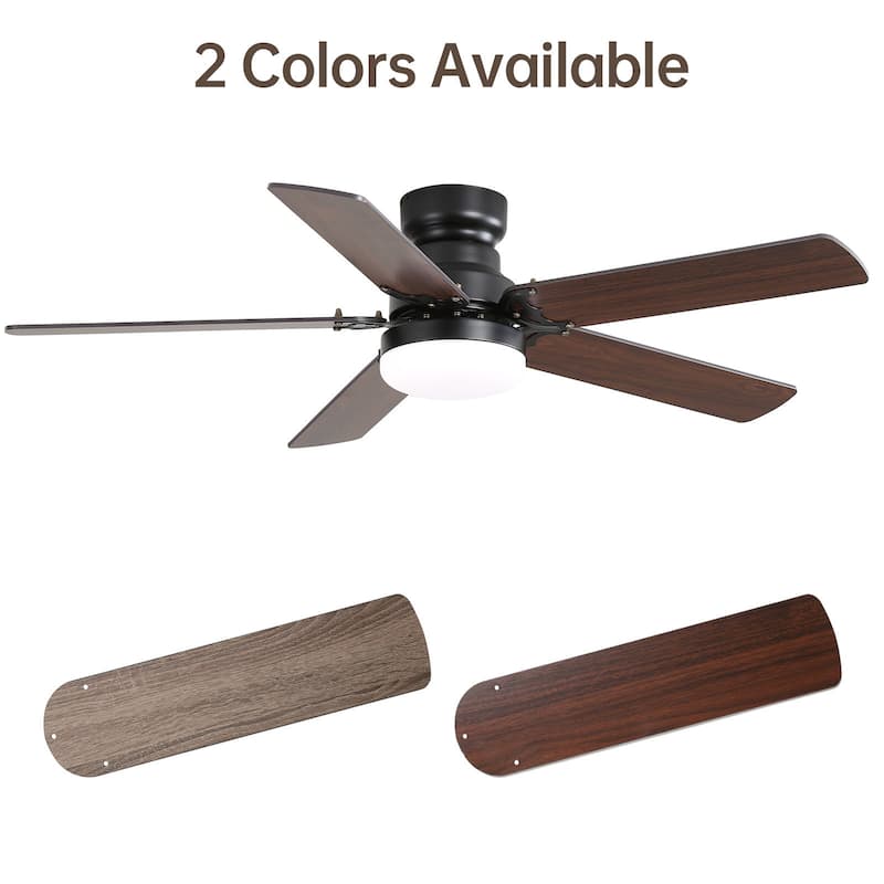 Sofucor 42 Inch Low Profile Ceiling Fan with Light and Remote Control,for Bedroom Living Room Kitchen Patio,Quiet DC Motor