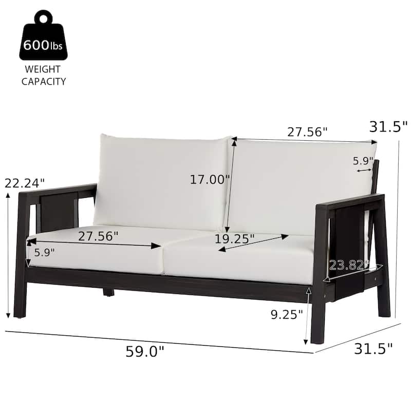 Christopher Knight Home - Nancy 2-Piece Outdoor Acacia Wood Loveseat and Coffee Table Seating Set