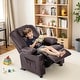 preview thumbnail 56 of 71, MCombo Big Kids Recliner Chair for Toddler Boys and Girls Faux Leather - 28.3"(L)x26.4"(W)x34.2"(H) Dark Brown