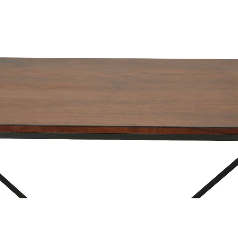 Rectangular Metal Frame Bar Table - 42" - Chestnut Brown and Black