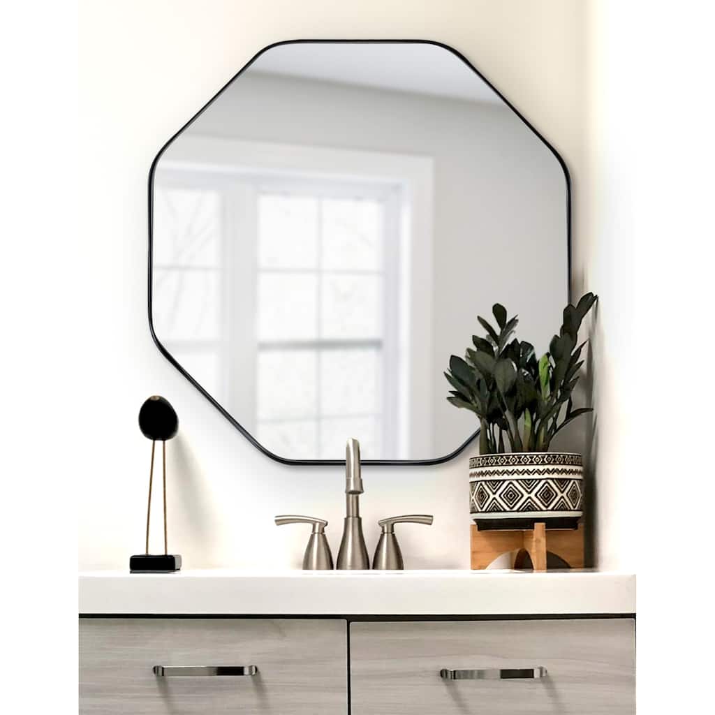 Kate and Laurel Rollo Octagon Framed Wall Mirror