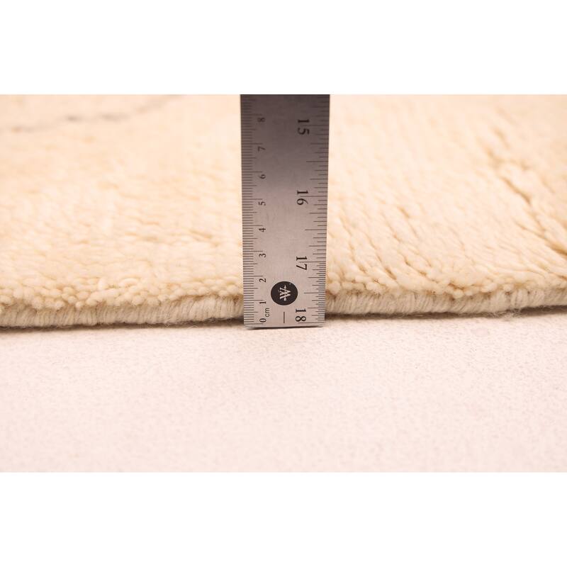 ECARPETGALLERY Hand-knotted Tangier Cream Wool Rug - 5'4 x 7'7