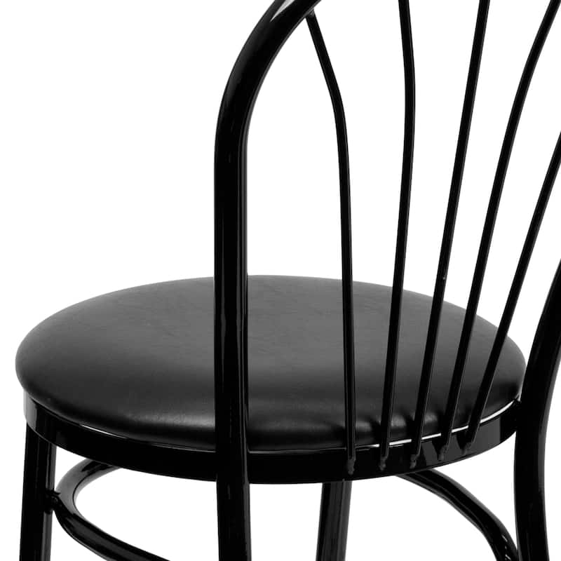 Fan Back Metal Chair with Vinyl Seat - 16"W x 20"D x 34.5"H
