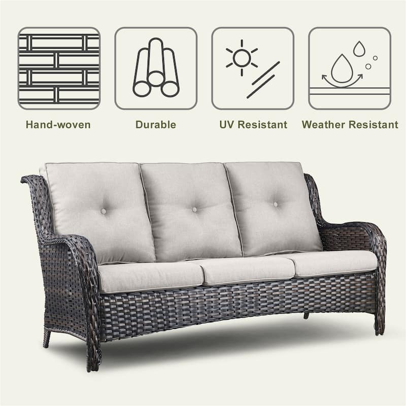 Outdoor Sofa Couch with 41" Fire Pit Table