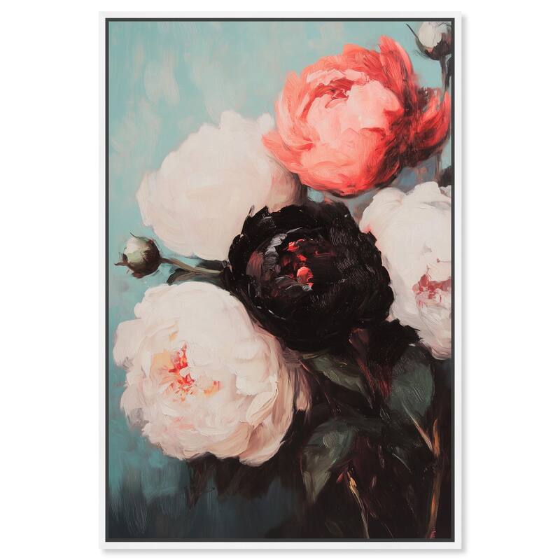 Three Shades of Peony I Canvas by Art Remedy - 36" x 54" - White