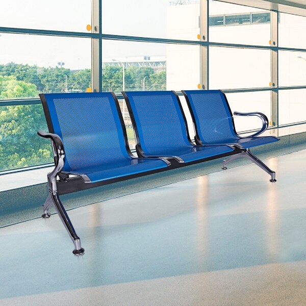 Kinbor 3 Seat Airport Reception Waiting Chair Bank Salon Barbershop Bench Guest Chair On Sale Bed Bath Beyond 24076201
