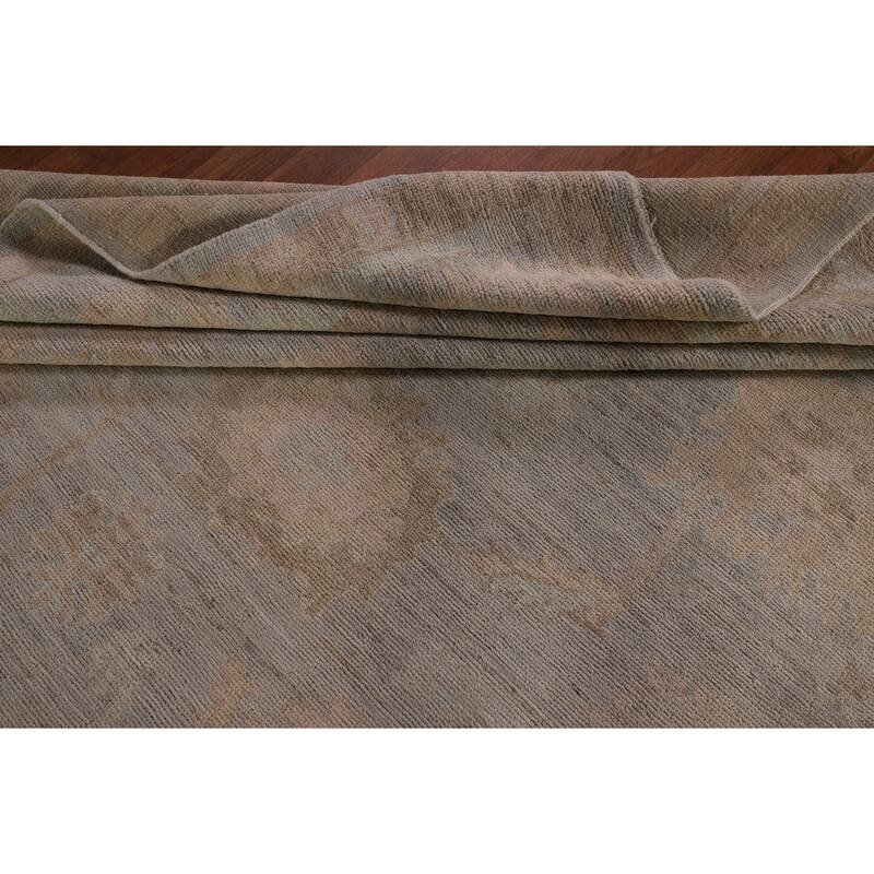 Oushak Vegetable Dye Area Rug Hand-Knotted Wool Carpet - 8'0" x 9'10"