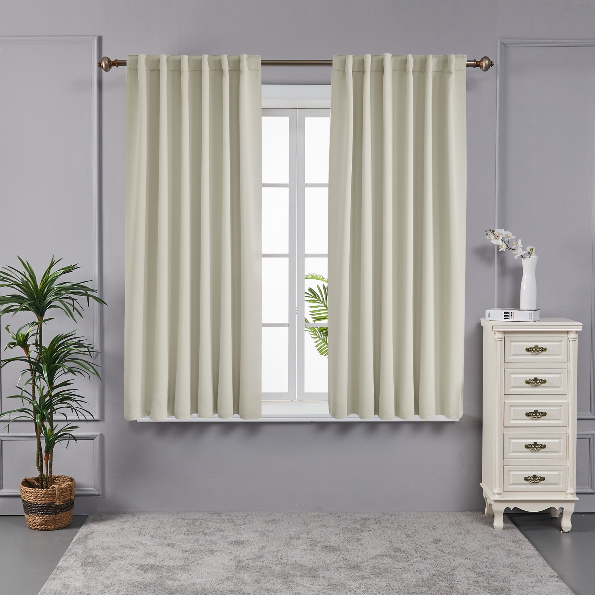  Deconovo Grey Blackout Curtains, Curtains 63 Inch