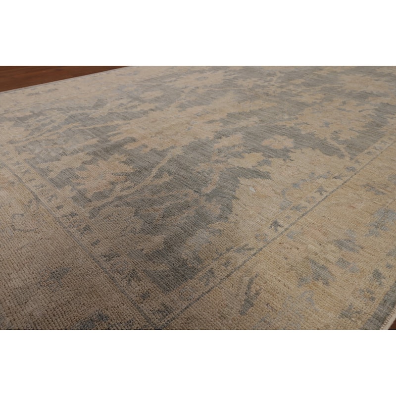 Vegetable Dye Grey Oushak Oriental Area Rug Hand-Knotted Wool Carpet - 6'2"x 9'2"