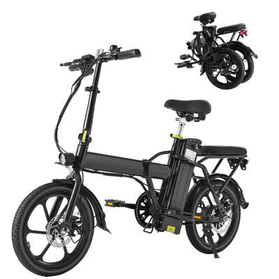 500W Foldable Electric Bike with 15.5 MPH Speed, 42V 10.4Ah Removable Battery, Multi-Shock Absorption, and 16-Inch Tires