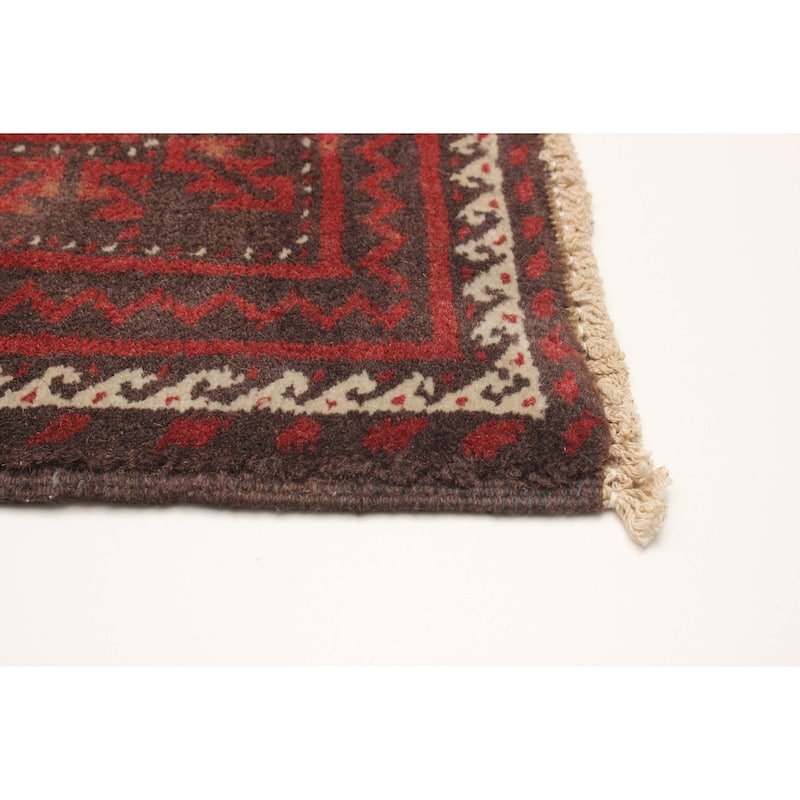 ECARPETGALLERY Hand-knotted Baluch Light Brown Wool Rug - 3'3 x 6'3