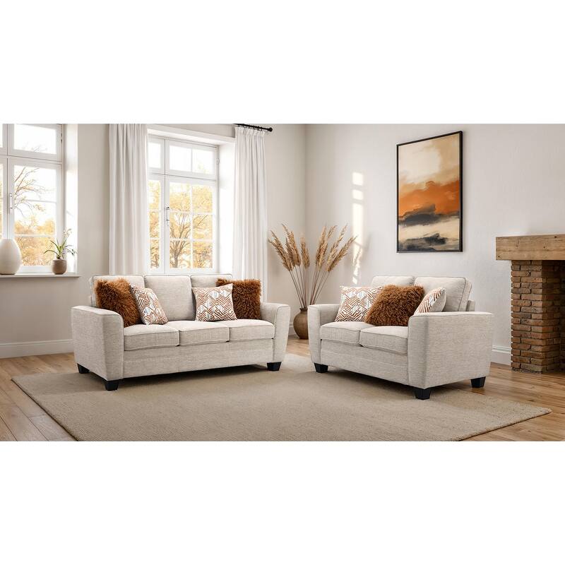 Classic Taupe Finish Loveseat 1pc