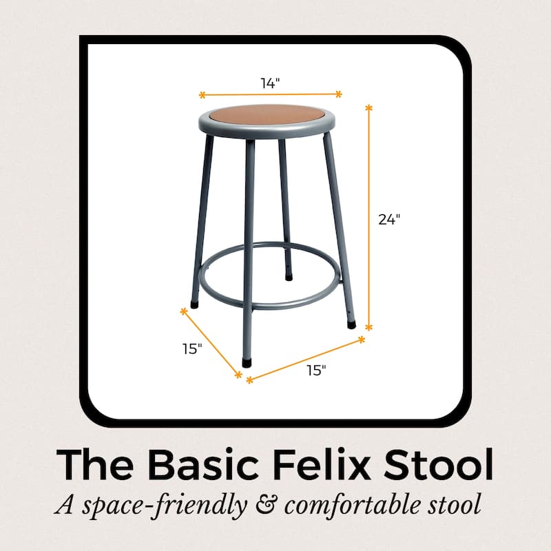 Hampden Furnishings Felix Collection Steel Science Stool, AssemblyReady