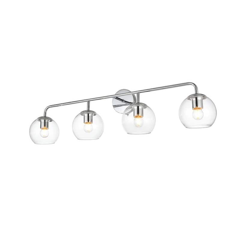 Genis 1 Light Black and Clear Bath Sconce