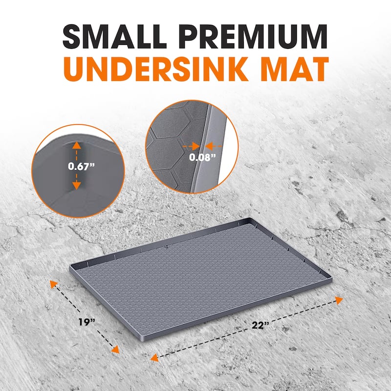 Cheer Collection Waterproof Silicone Under Sink Mat with Raised Edges