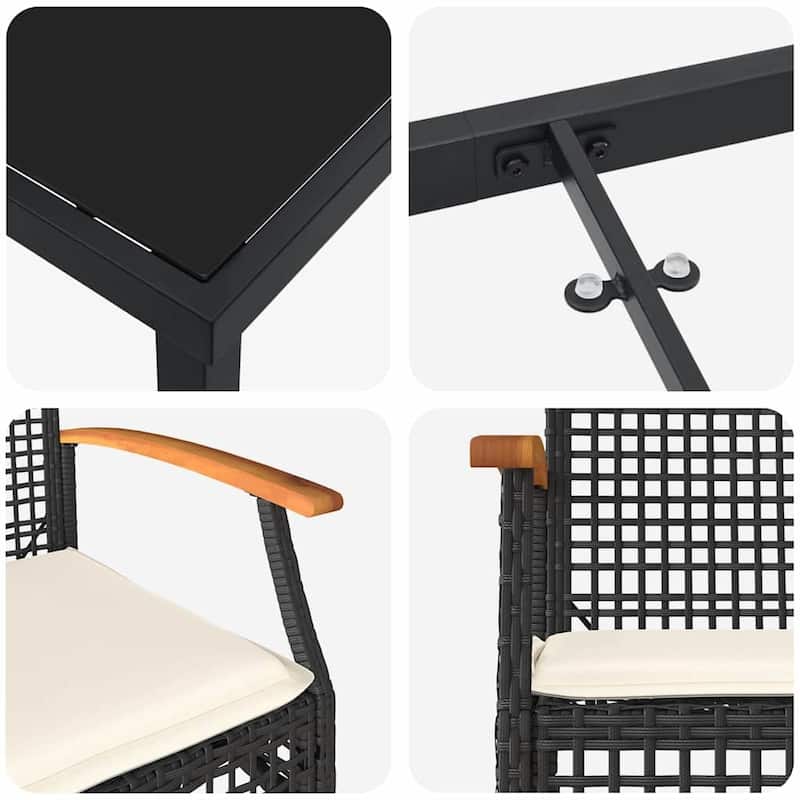 vidaXL Garden Dining Set poly rattan