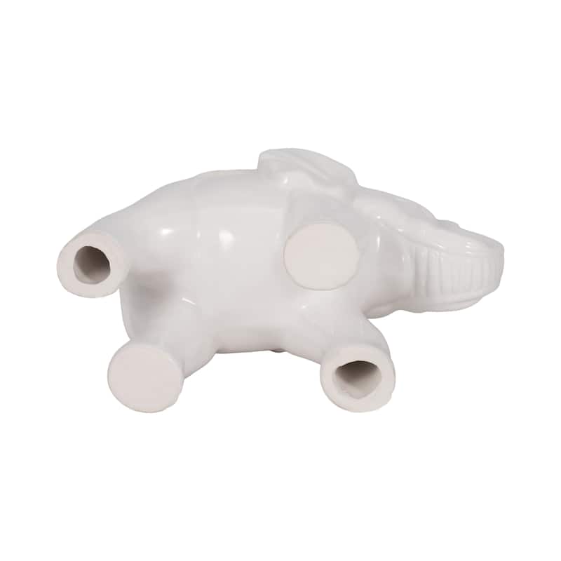 Sagebrook Home White Modern Neutral 7" Ceramic Angel Elephant Figurine - 8" x 4" x 6"