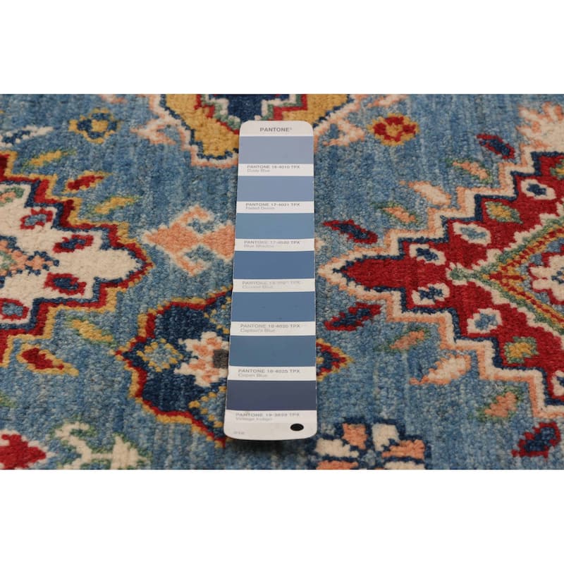 ECARPETGALLERY Hand-knotted Uzbek Ghazni Blue Wool Rug - 5'6 x 7'10