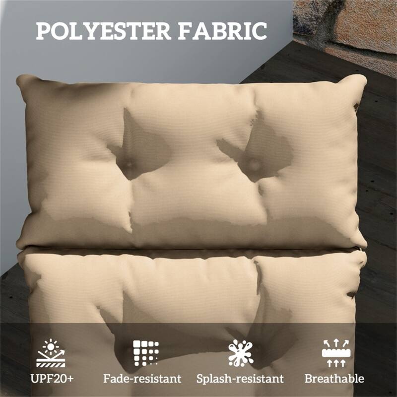 Outdoor and Indoor Lounge Chair Cushion Polyester Foam Padding Blue Brown UV Resistant Splash Proof - 74.8" L x 22" W x 3.9" D