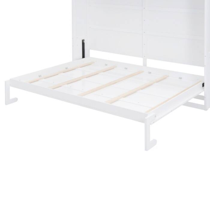 Queen Murphy Bed with Top Shelves and USB Charging Ports