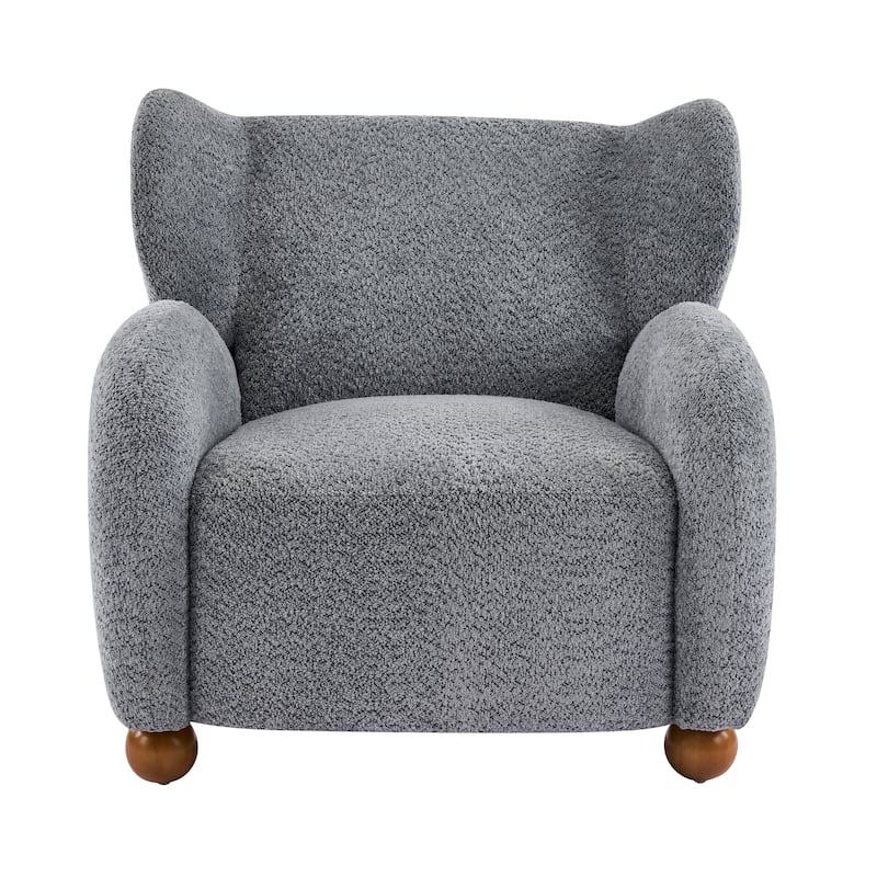 Christopher Knight Home - Wingback Modern Upholstered Club Chair with Wooden Legs