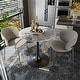preview thumbnail 27 of 27, Kitchen Dining Table Marble Tabletop Round Modern Sintered Stone Bar Bistro Table