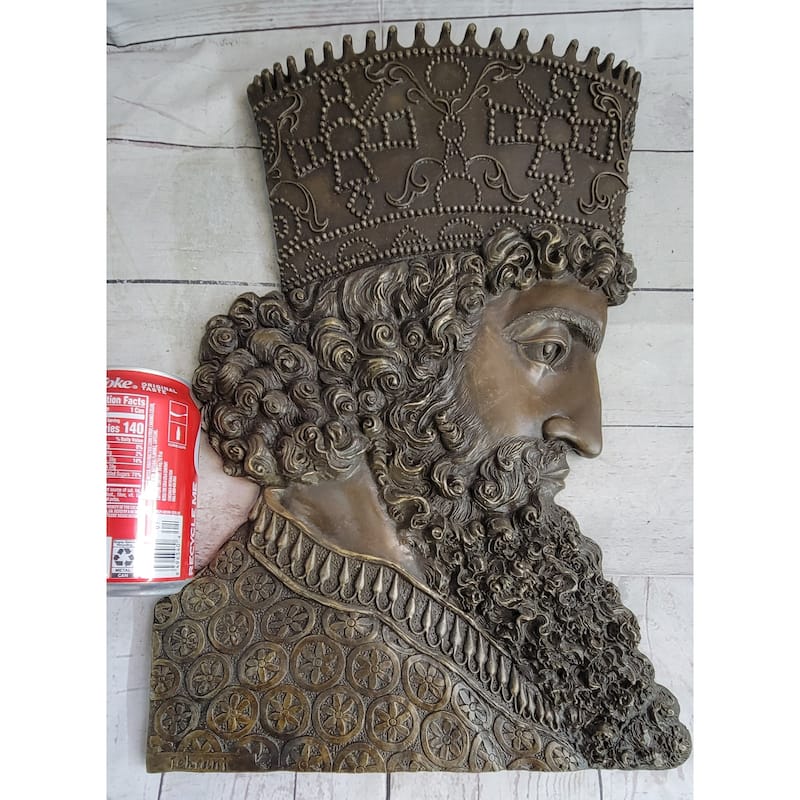 Achaemenid Persian King Cyrus The Great Wall Mounted Hanging Bronze Metal Sculpture