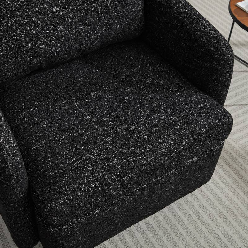 Swivel Accent Chair with Thick Cushions, Round Accent Single Sofa Chair, 360 Degree Club Chair Lounge Armchair