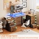 preview thumbnail 12 of 24, 71'' L-Shaped Desk with File Drawers, Reversible Computer Desk with Power Outlets and Smart LED Lights