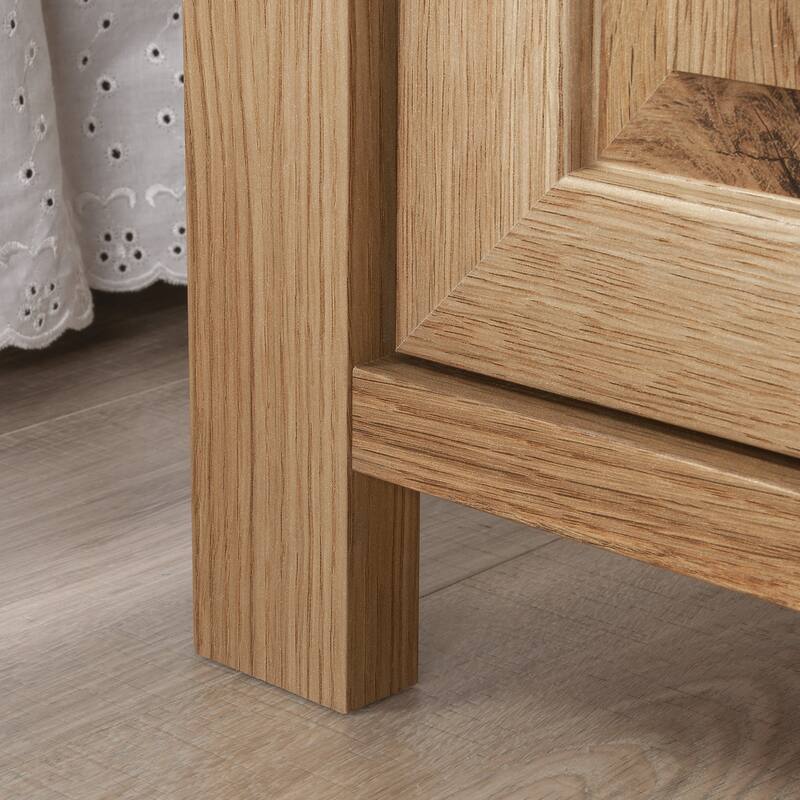 Wood Nightstand with File Drawer, Brown