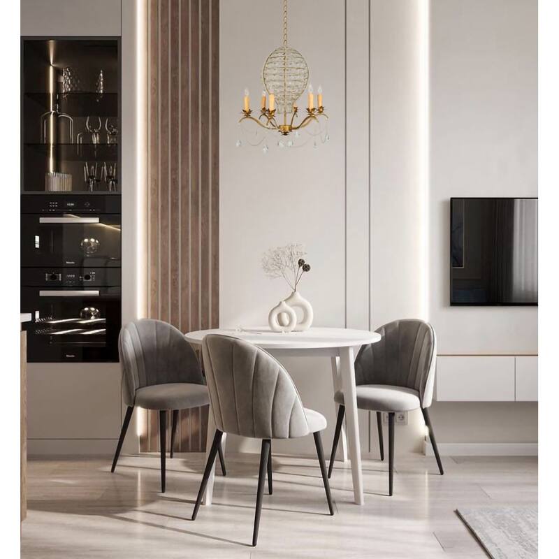 6-Light Gold Chandelier With Clear Crystals