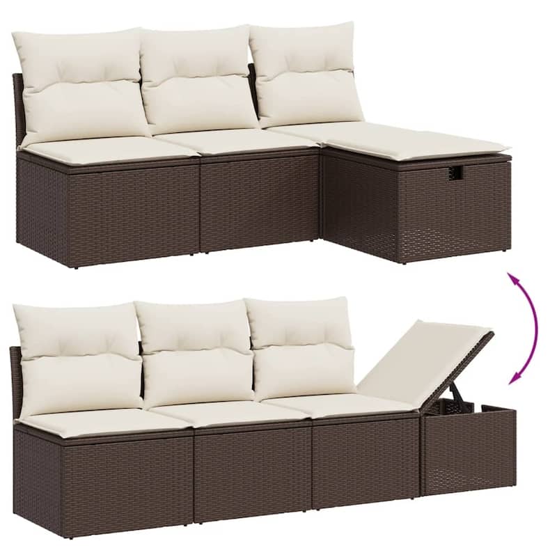 8 Piece Patio Sofa Set with Cushions - 21.7 x 39.4 x 28.7 in