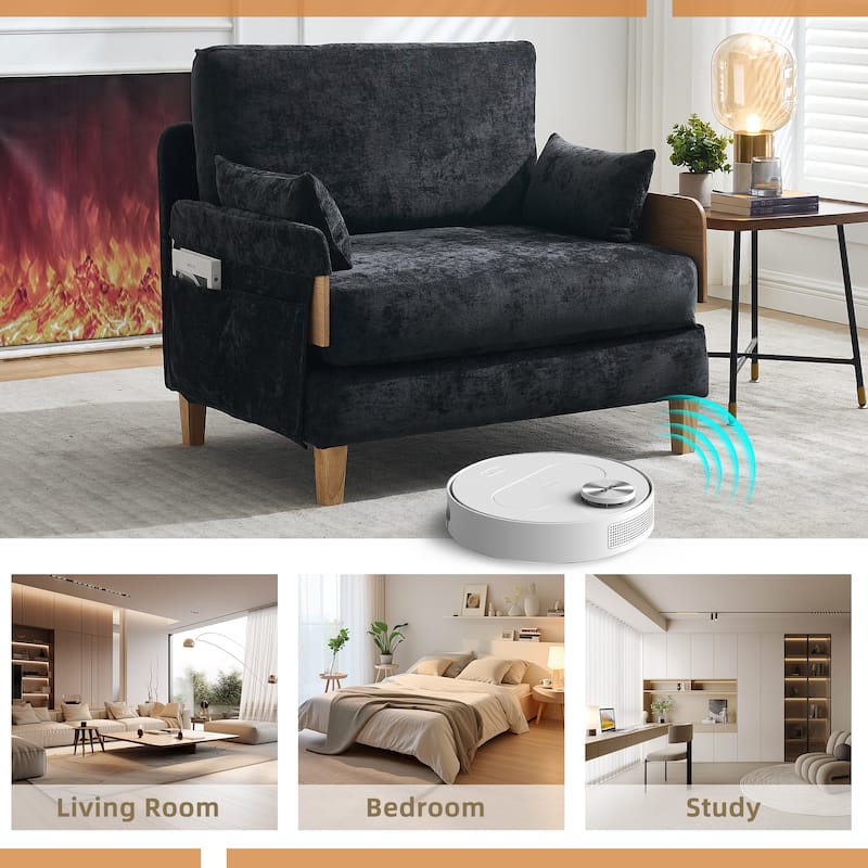 Roomfitters 3-in-1 Foldable Sofa Bed Recliner, Convertible Sleeper with Pillows for Small Spaces, Bedroom or Study