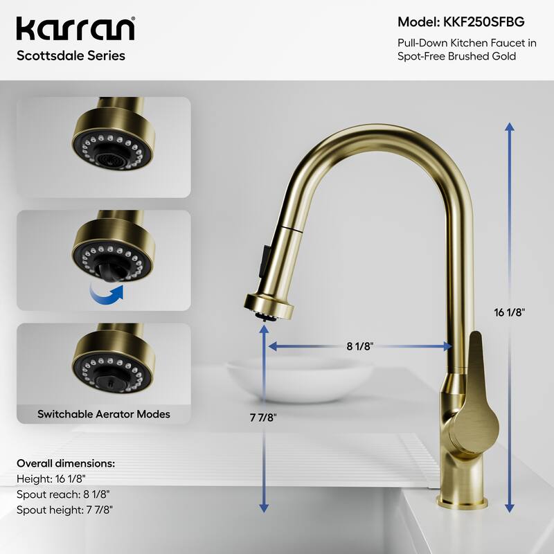 Karran Scottsdale Single Handle Pull-Down Sprayer Kitchen Faucet