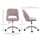 preview thumbnail 17 of 17, Velvet Fabric Mid Back Office Chair with Wheels, Armless Upholstered Home Office Chair, 360 Swivel Ergonomic Chair - N/A